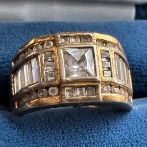 Vintage 18k Gold Vermeil Over 925 Sterling Silver Mens Ring Size 9 *Please Read